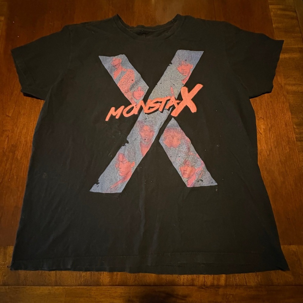 Monsta X K-Pop Shirt Men's XL Black Starship Entertainment Hashtag‎ Tee